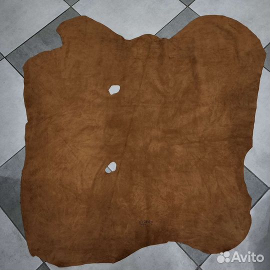 Шкура замши натуральная теленок тонкая рыжая