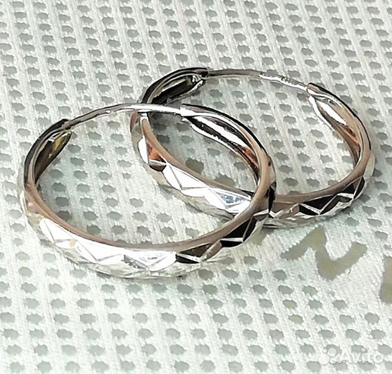 Серьги-кольца серебро С586