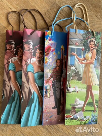 Пакеты подарочные для бутылок