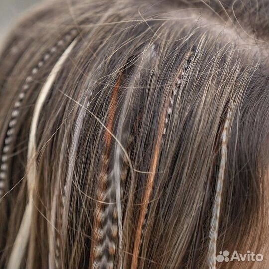 Перья в волосы, перья для волос, бохо