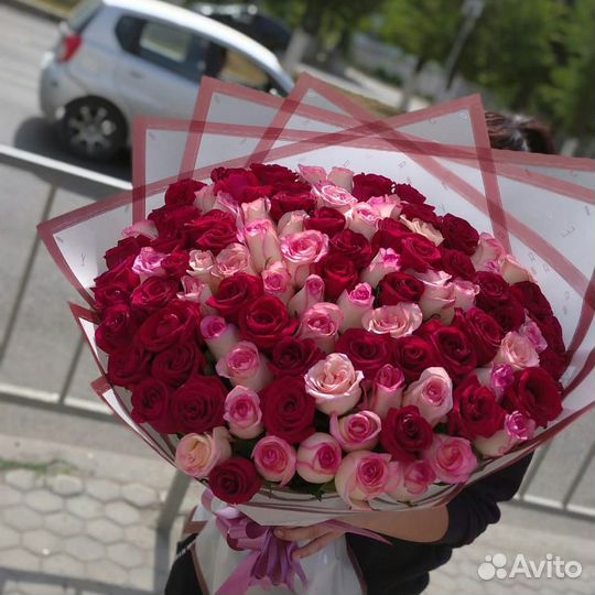 Букет из 101 Розы Доставка 24/7