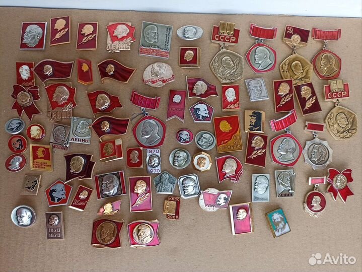 Значки СССР - Ленин, партия, комсомол