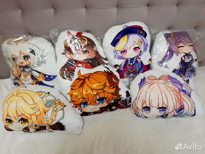 Дакимакуры и мягкие игрушки, аниме, геншин импакт
