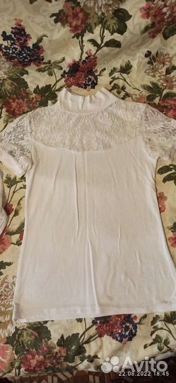 Блузка белая для девочек 134-140