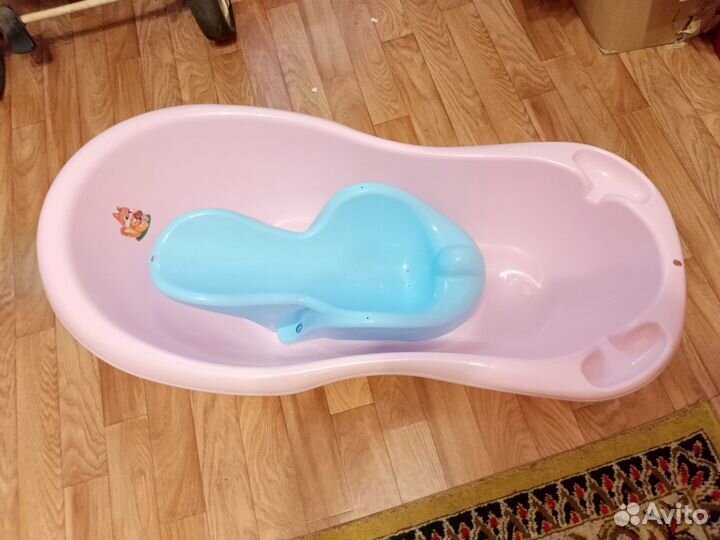 Детская ванночка+горка + стульчик для купания