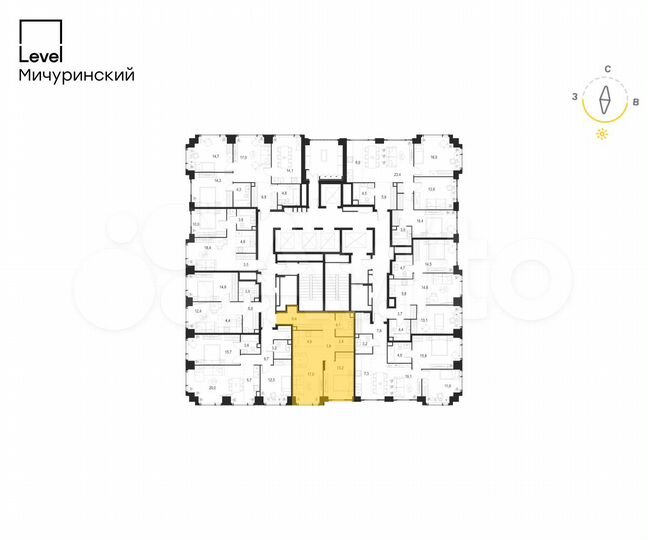 2-к. квартира, 53,3 м², 37/54 эт.