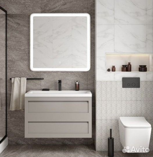 Тумба с раковиной Art&Max Platino AM-Platino-1000-2C-SO-GCM+AM-LAV-1000-MR-A