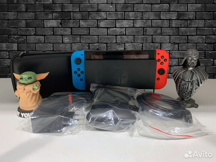 Nintendo Switch Neon + флешка 128gb