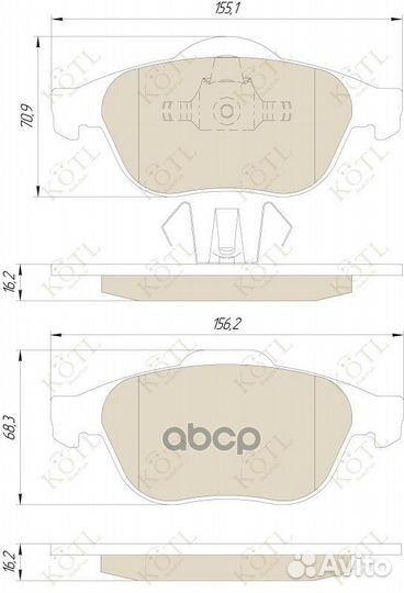 Колодки тормозные дисковые передние к-т renault