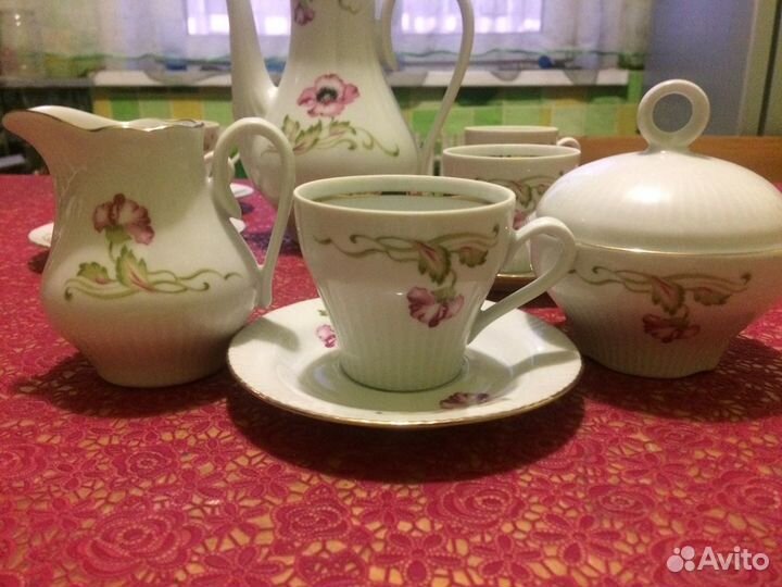 Фарфоровый кофейный сервис гдр времен СССР