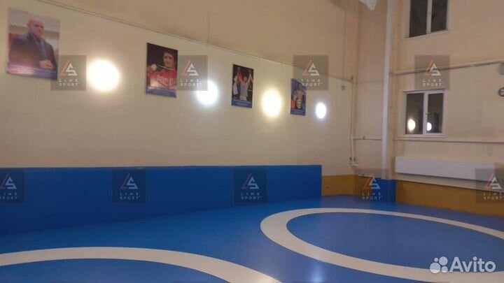 Борцовский ковер 10х10 двухцветный карманы