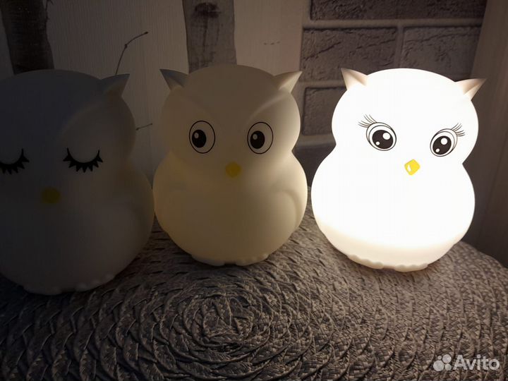 Светильник сова силикон