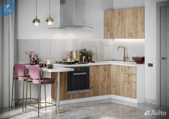 Кухня модульная Виола Крафт Золотой