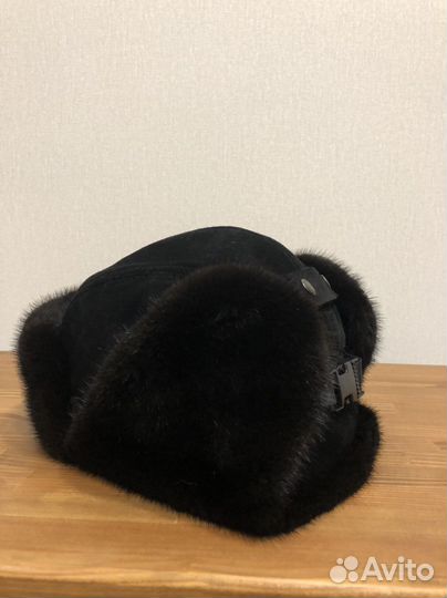 Шапка мужская натуральный мех/кожа