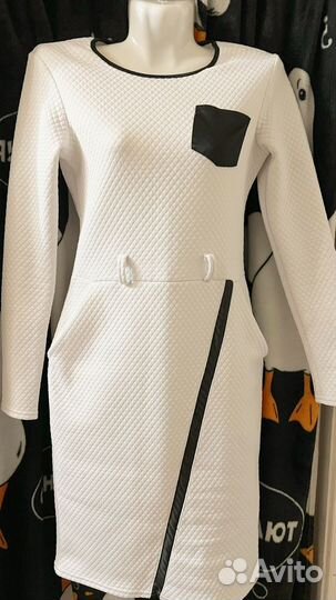 Белое офисное платье 44-46