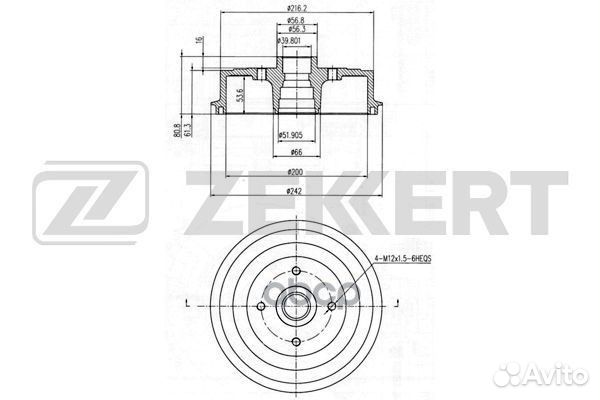 Барабан торм. зад. Daewoo Lanos (klat) 95- Esp