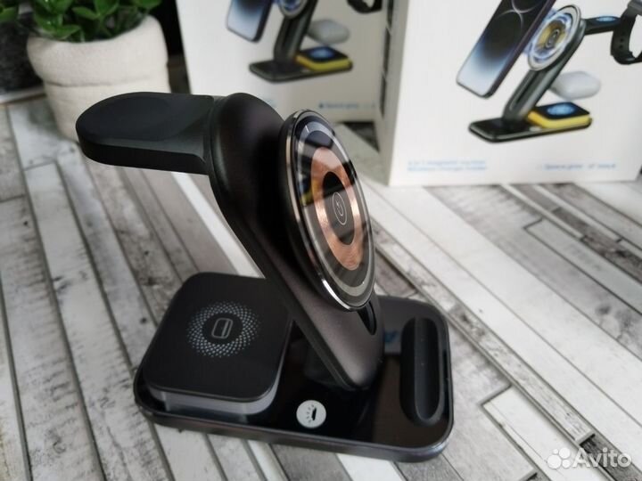 Беспроводная зарядка 4в1 A8 (Черный)