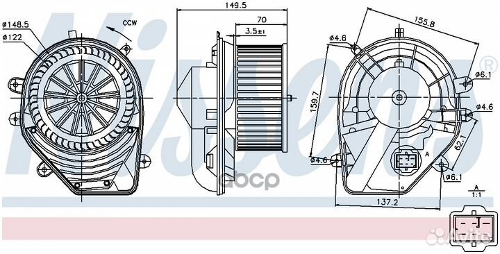 Вентилятор отопителя салона audi A4 94- 87060