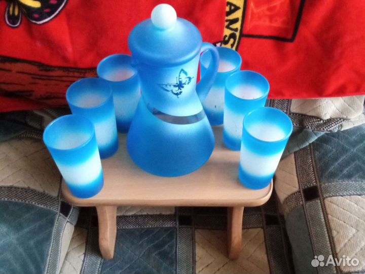 Наборы кушины, стаканы,стопки,поднос