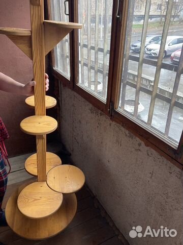 Подставка для цветов напольная деревянная