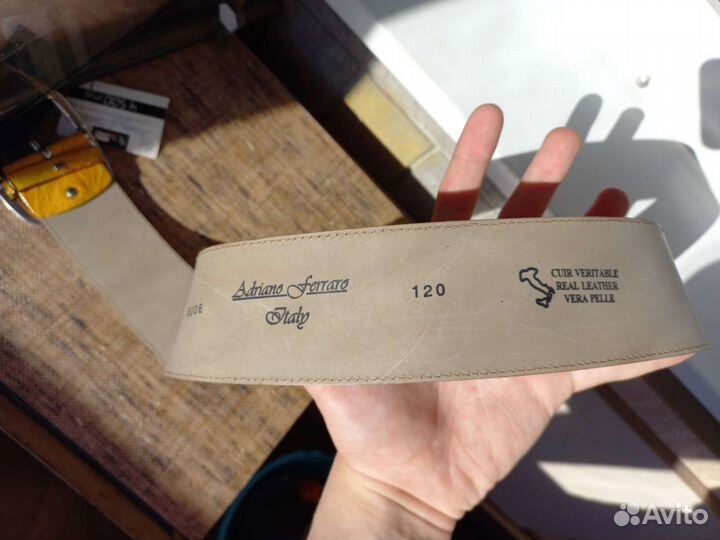 Дизайнерский кожаный ремень Adriano Ferraro Italy