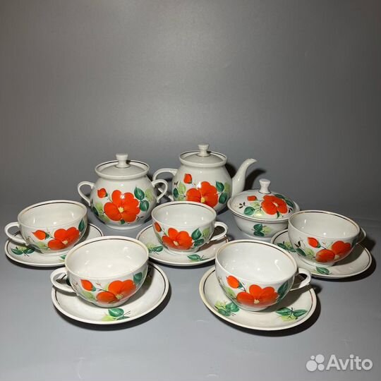 Фарфоровый сервиз СССР «Настурция»