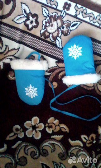 Комплект шапка и варежки теплые непромокаемые от 0