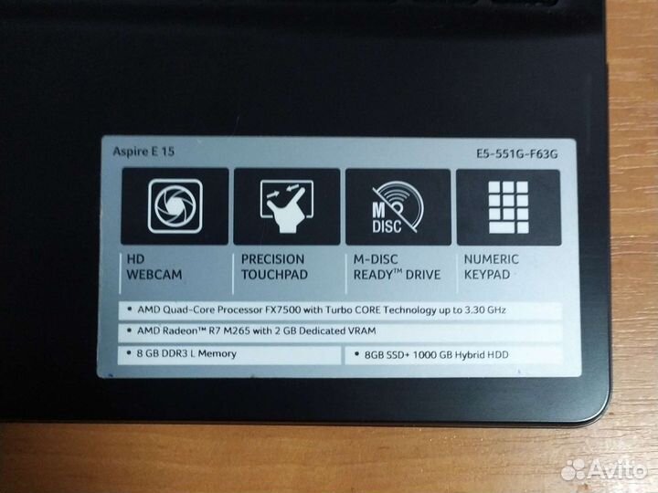 Ноутбук acer E5-551G-F63G