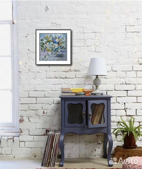 Картина маслом полевые цветы