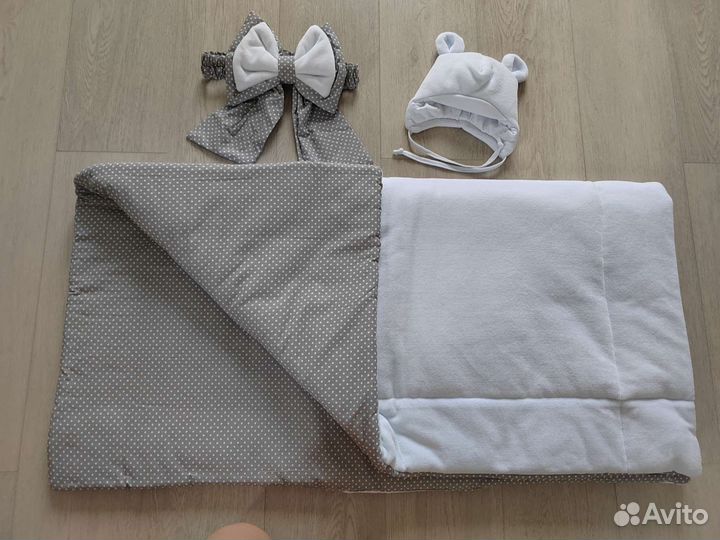 Конверт одеяло на выписку зимний теплый