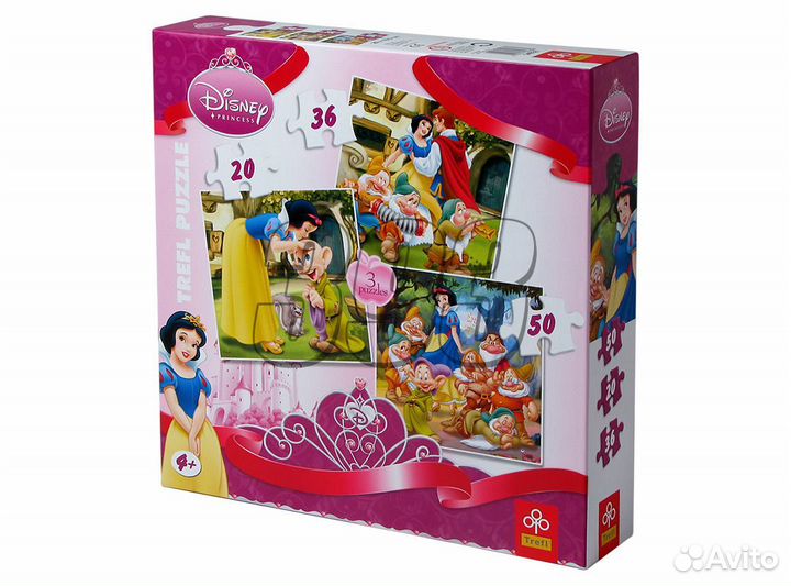 Пазл Белоснежка, набор 3 в 1 (20+36+50 эле (22630)