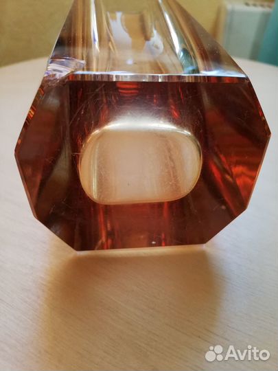 Ваза для цветов стекло Золотистое, лхзс СССР 1970