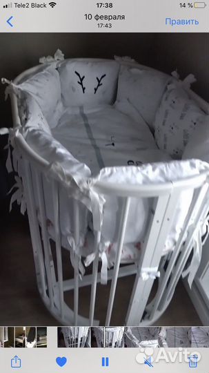 Детская люлька колыбель на колесах, пел.стол