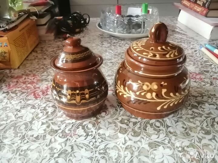 Керамические расписные горшочки винтаж СССР