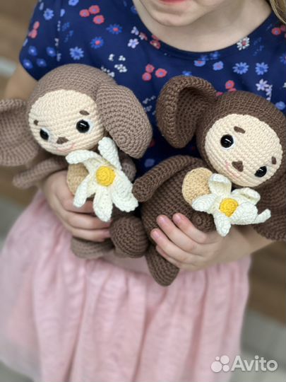 Вязаная игрушка, чебурашка, игрушка ручной работы