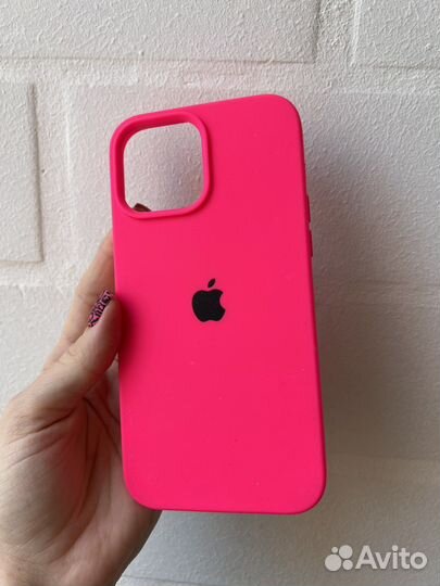 Чехол на iPhone 13 pro max силиконовый розовый