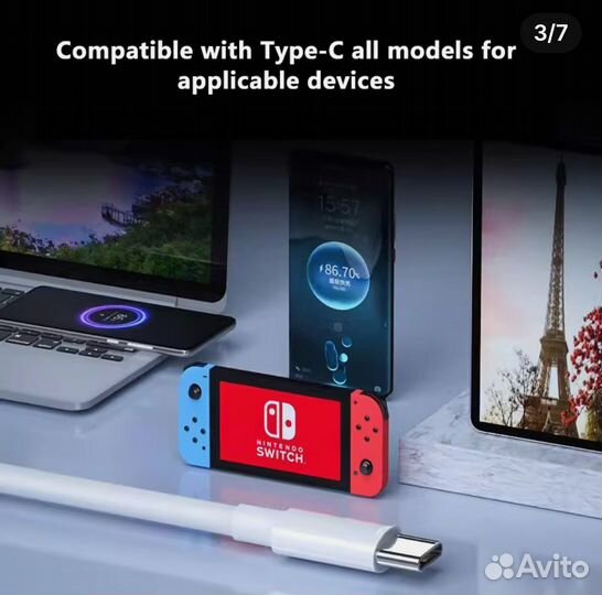 Кабель usb type c на 60w 1метр
