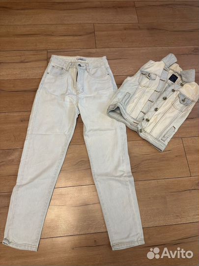 Джинсы и жилетка