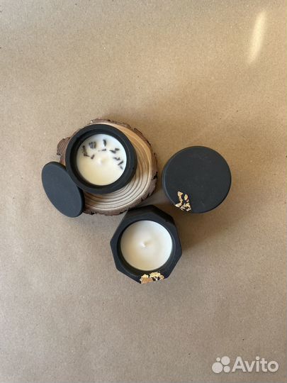 Свечи ручной работы из кокосового воска