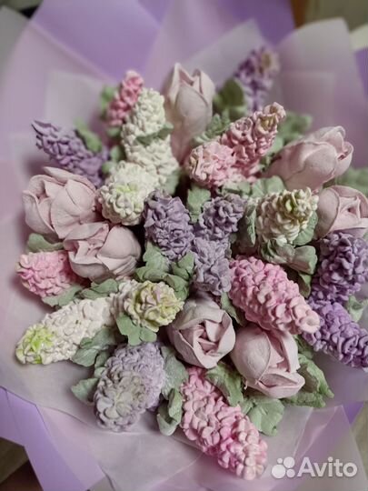 Зефир, букеты, цветы, подарок на праздник