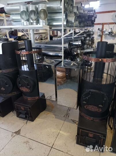 Печь из трубы для бани разборная 3 части