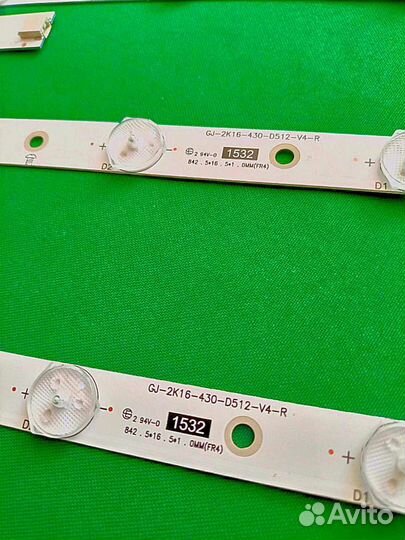Новая Led подсветка к тв GJ-2K16-430 5лин по 12LED
