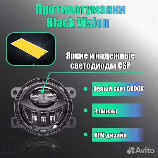 Противотуманные фары Renault Laguna Black Vision