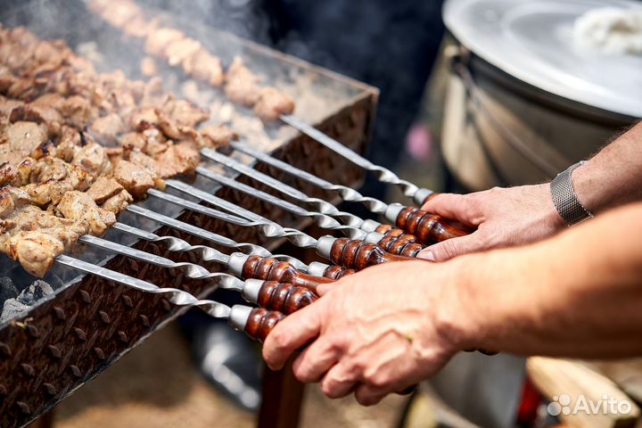 Шампура из нержавейки. Рукоять орех