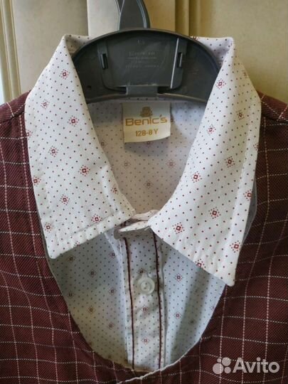 Парадная, школьная рубашка с жилетом