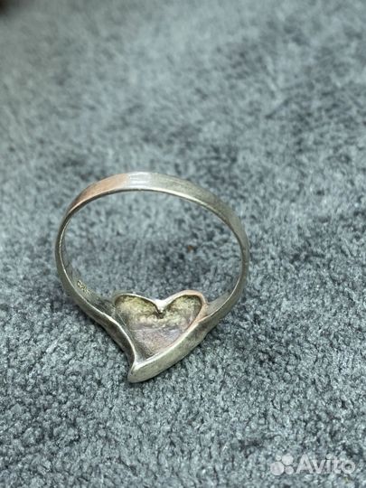 Серебряное кольцо Сердце 925 проба (нчк)