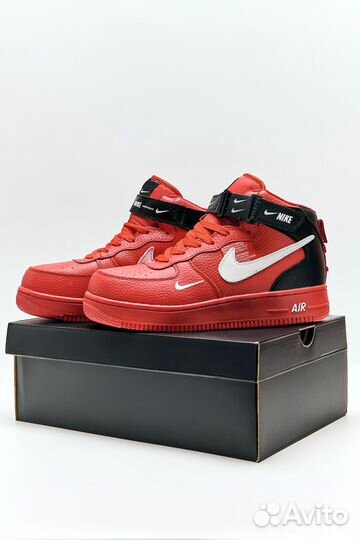 Кроссовки мужские Nike Air Force 1 Mid RedBlack