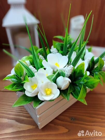 Цветочная композиция из мыла ручной работы