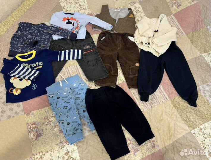 Вещи пакетом на мальчика 74 80 86