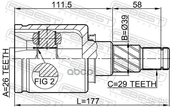 ШРУС внутренний левый 0211-T30LH Febest